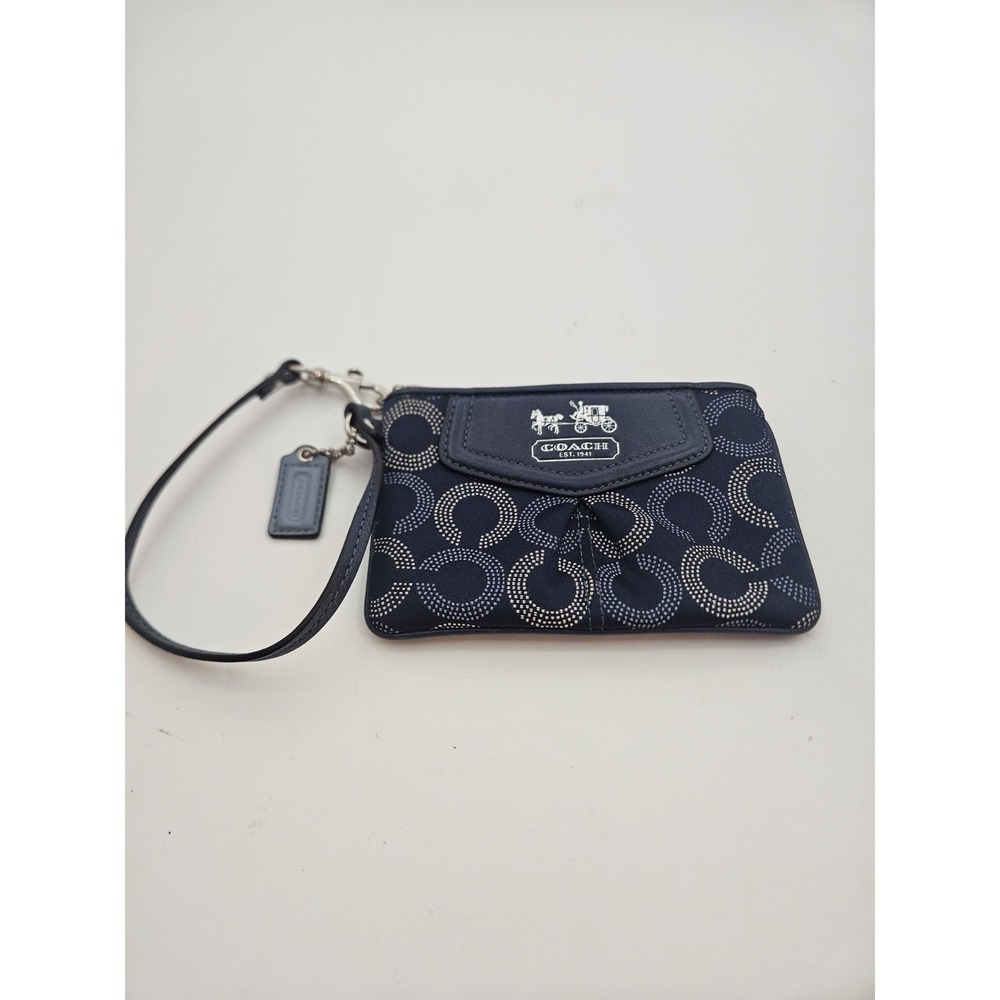 VTG Coach Signature C Blue Wristlet Designer Wallet Coin Purse